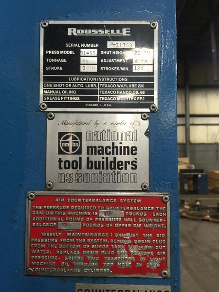 55 TON ROUSSELLE OBI PRESS: STOCK #65881