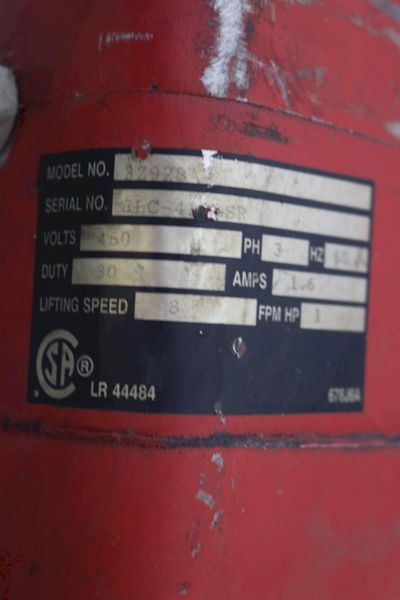 2 TON DAYTON ELECTRIC CHAIN HOIST:  STOCK #73568