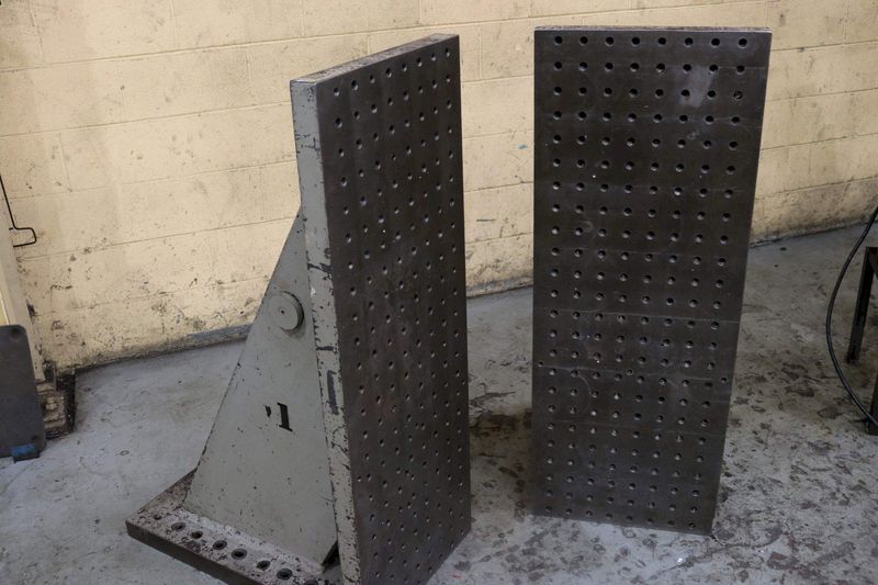 PAIR - 18" X 48" X 30" CUSTOM DRILLED  ANGLE PLATES: STOCK #73099