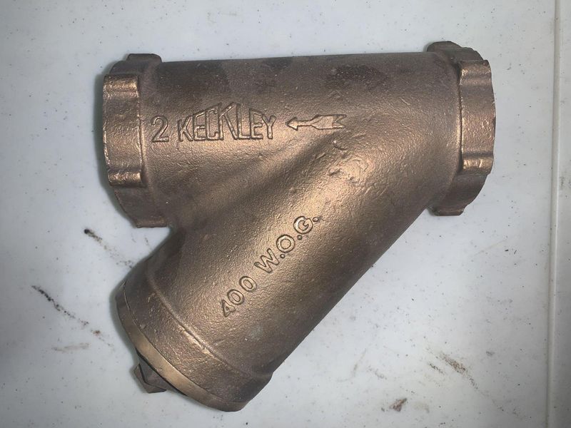 2" KECKLEY BRONZE THREADED Y STRAINER 400 W.O.G STOCK #16395