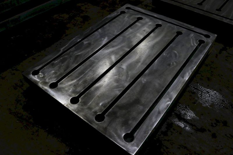 43-1/2" X 59" X 4" T SLOTTED STEEL LAYOUT PLATE: STOCK #73764