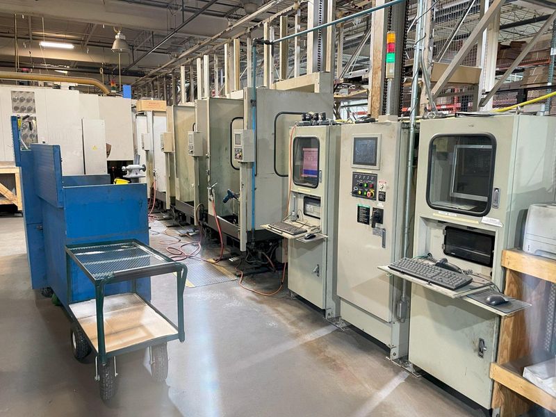 Hitachi Seiki HS630 4-Machine FMS Horizontal Machining Cell