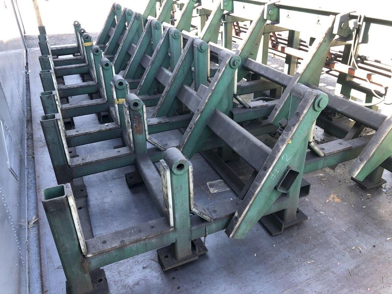 20' SUTTON POWERED INFEED & OUTFEED CONVEYORS / RACKS: STOCK #16743