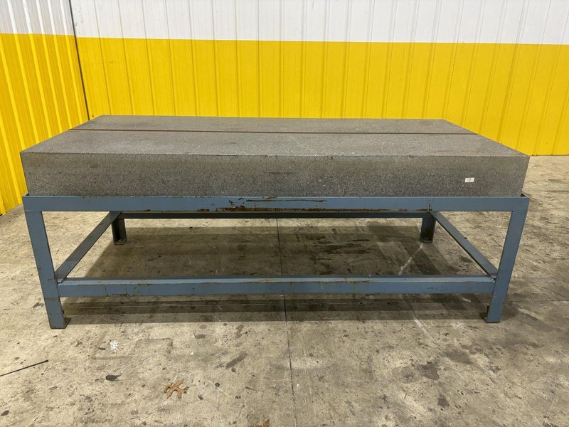 36" X 78" X 8" THICK RAHN GRANITE PRECISION LAYOUT PLATE ON STAND: STOCK #11475