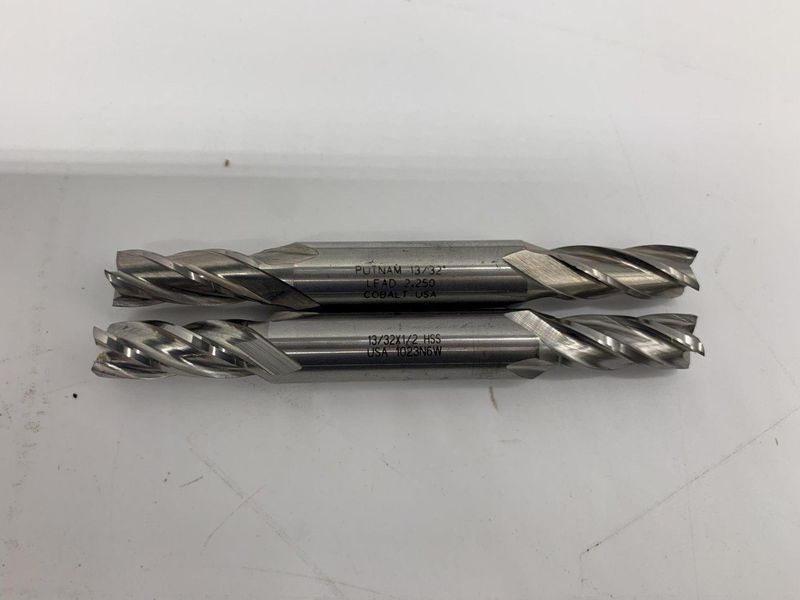 13/32” HSS DOUBLE ENDED 2 FLUTE END MILLS [PUTNAM/MORSE] QTY 2 STOCK #15523