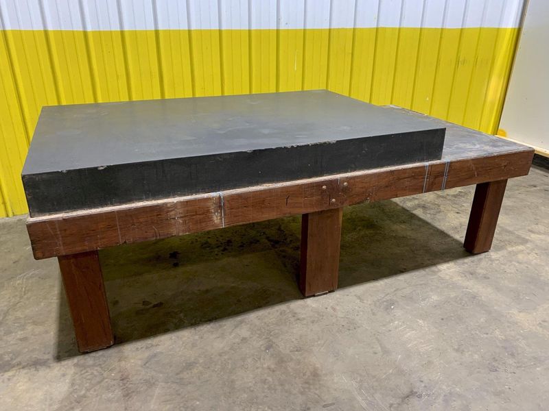 6' X 4' X 6" BLACK GRANITE PRECISION LAYOUT SURFACE PLATE WITH STAND: STOCK 16237