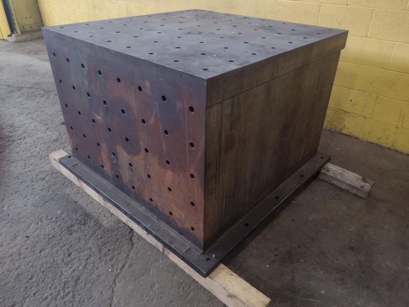 48" x 48" x 36" HIGH INTERLAKE DRILLED & TAPPED SET-UP / RISER TABLE: STOCK #16475