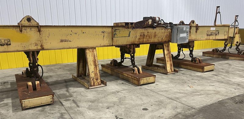 53 TON (107,500 LBS) BUSHMAN MODEL #MT420 TELESCOPING MAGNETIC LIFTING SPREADER BEAM  W/ OHIO MA