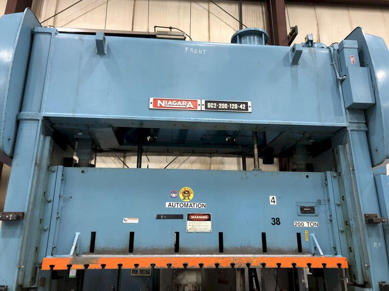 200 ton Niagara SC2-200-120-42 Straight Side Press