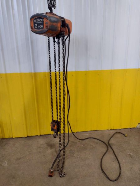 2 TON HITACHI CHAIN HOIST 110V SINGLE PHASE: STOCK #15897