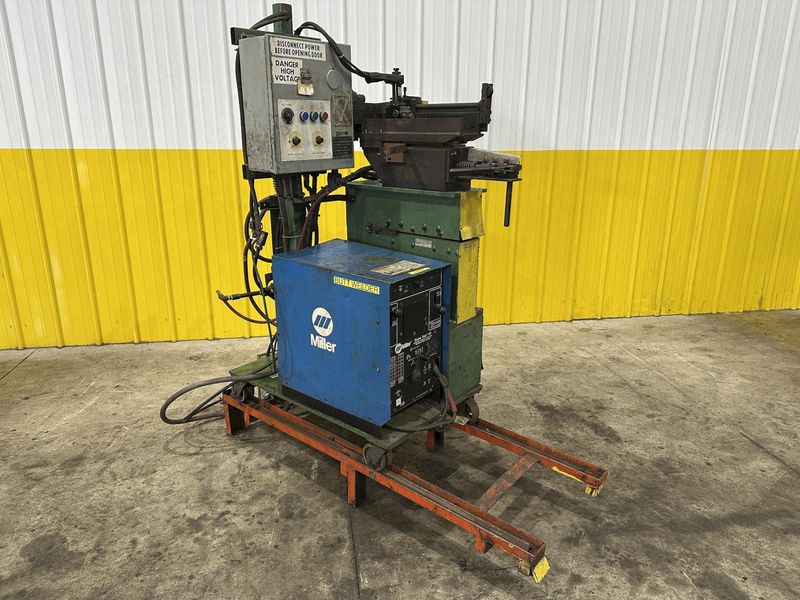 10" GUILD MODEL #PSA-135-10 SHEAR END COIL STRIP WELDER WITH MILLER ECONO-TWIN HF WELDER: STOCK