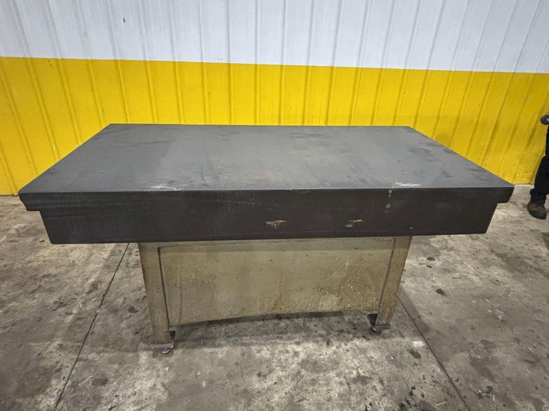 36" X 72" X 9" THICK BLACK GRANITE SURFACE PLATE WITH STAND: STOCK #23490