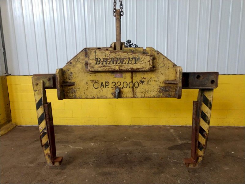 32,000 LB 16 TON X 20" TO 74" X 72" OD BRADLEY CRANE MOTORIZED COIL GRAB: STOCK 13231
