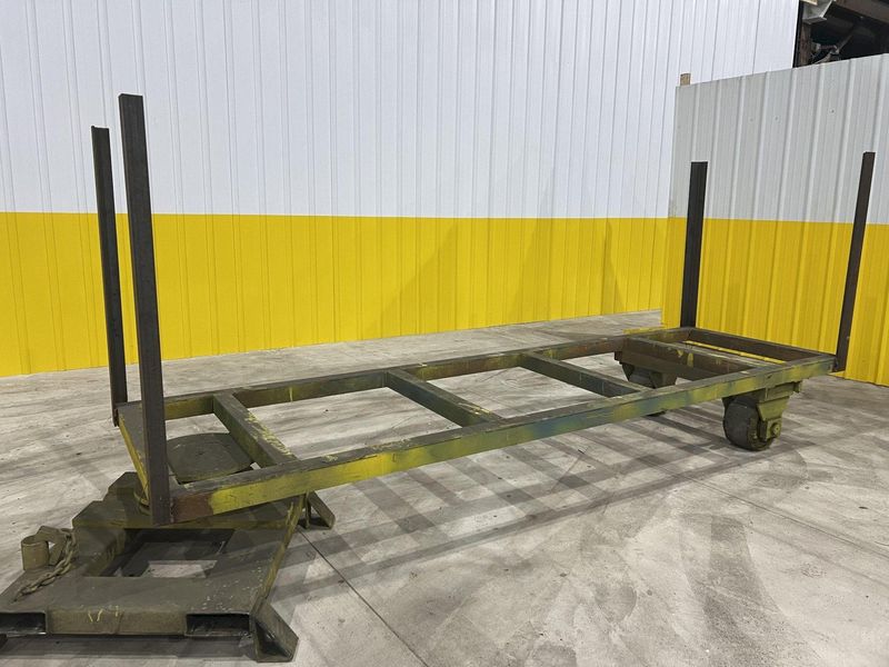 10,000 LBS X 12' HEAVY DUTY MOBILE TRANSFER CART WITH FORK POCKETS: STOCK #20243