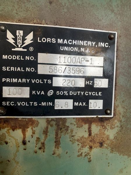 Lors Spot Welder 100 KVA