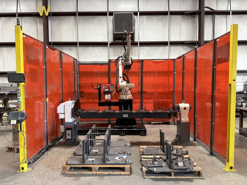 LINCOLN ELECTRIC ROBOT WELDING SYSTEM WITH ABB 6 AXIS ROBOT, 300 KG HEAD AND TAILSTOCK, LINCOLN