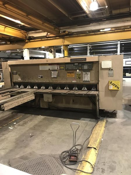 USED CINCINNATI 1/4" X 10' HYDRAULIC SHEAR WITH CNC FRONT AND REAR GAUGING MODEL 250HS 10, Stock