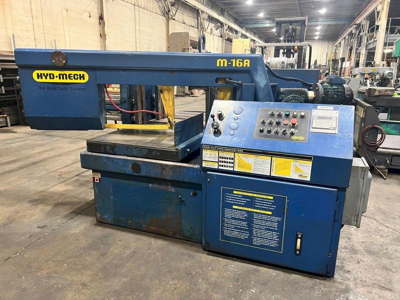 USED HYD-MECH 16" X 25" AUTOMATIC HORIZONTAL MITERING BANDSAW MODEL M-16A, Stock# 11072, Year: 2