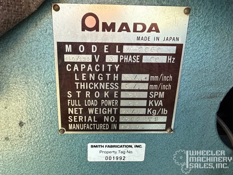AMADA M-2060 Power Squaring Shear #7777 #1