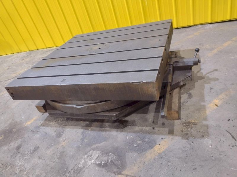 48" X 48" X 27,000 LBS LUCAS PNEUMATIC AIR LIFT ROTARY TABLE: STOCK 19781