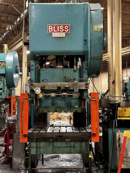 250-ton Bliss Model C-250 Single Point Gap Press For Sale