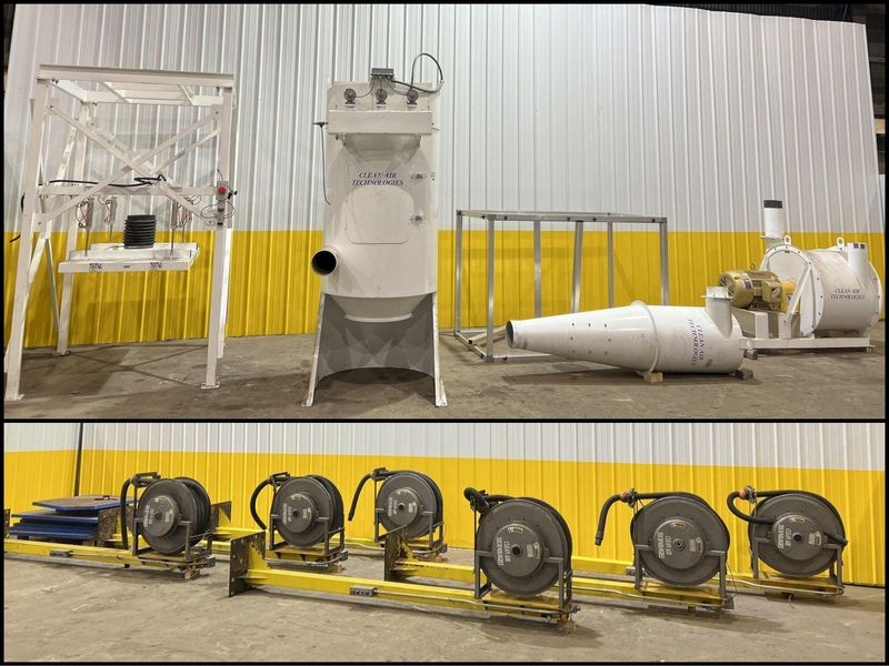 40 HP x 4 STATION CLEAN AIR TECHNOLOGIES / EUROVAC INDUSTRIAL TRANSIT & BUS CENTRAL VACUUM SYSTE