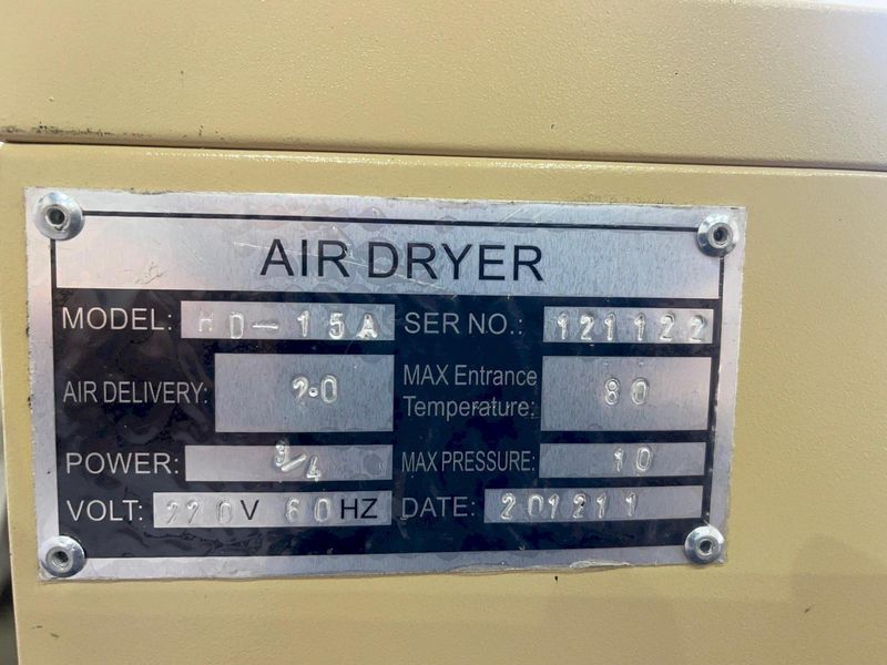 HE SYSTEM TECHNOLOGIES MDL #HD-15A COMPRESSED AIR DRYER: STOCK #76637