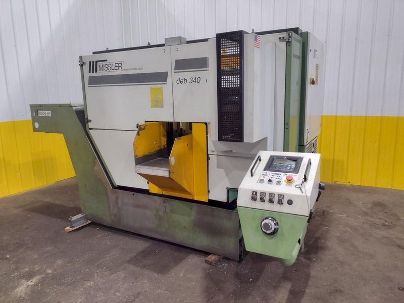13.4" X 13.4" MISSLER MODEL #DEB-340-CE AUTOMATIC HORIZONTAL BANDSAW, NEW 2000: STOCK #19627