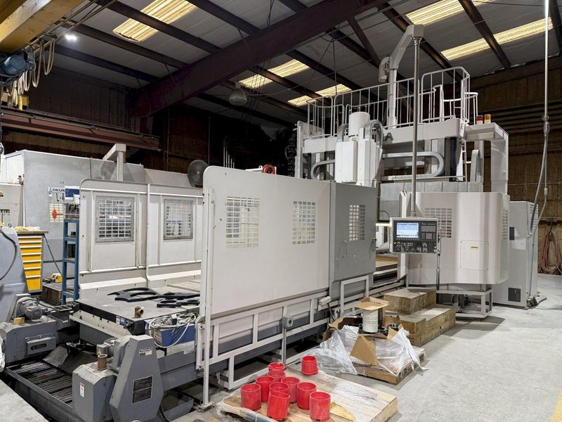 OKUMA MCV-AII, 60" X 160" TABLE, 157" X, 78" Y, 50 TAPER, 4000 RPM, 72 ATC, 59" SPINDLE TO TABLE