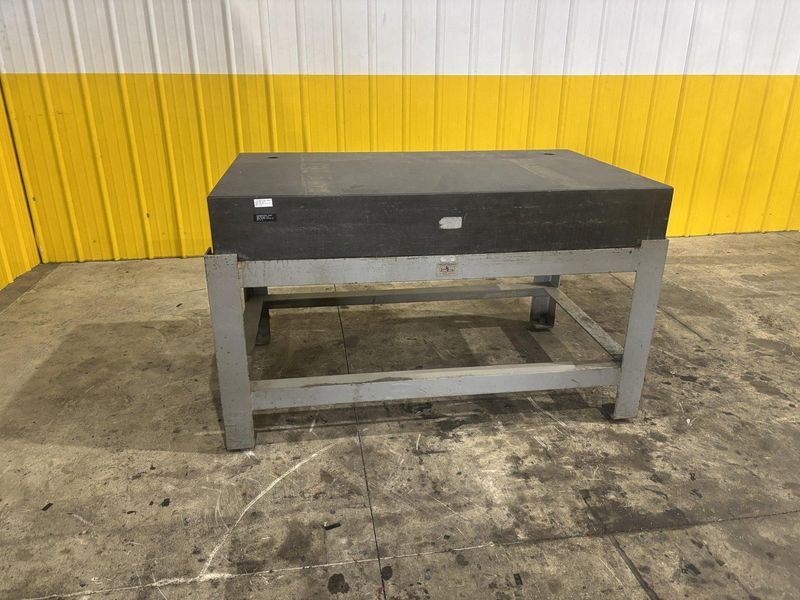 60" X 36" X 8" JC BUSCH PRECISION LAYOUT BLACK GRANITE SURFACE PLATE ON STAND: STOCK #22773