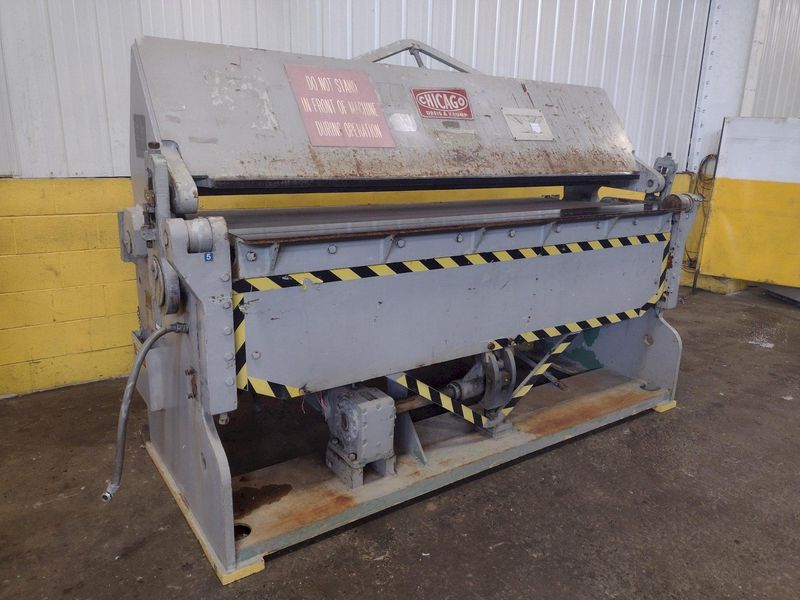 8' x 10 GAUGE CHICAGO D&K MODEL #PBP8135-8 POWERED BOX & PAN FINGER BRAKE: STOCK #15201