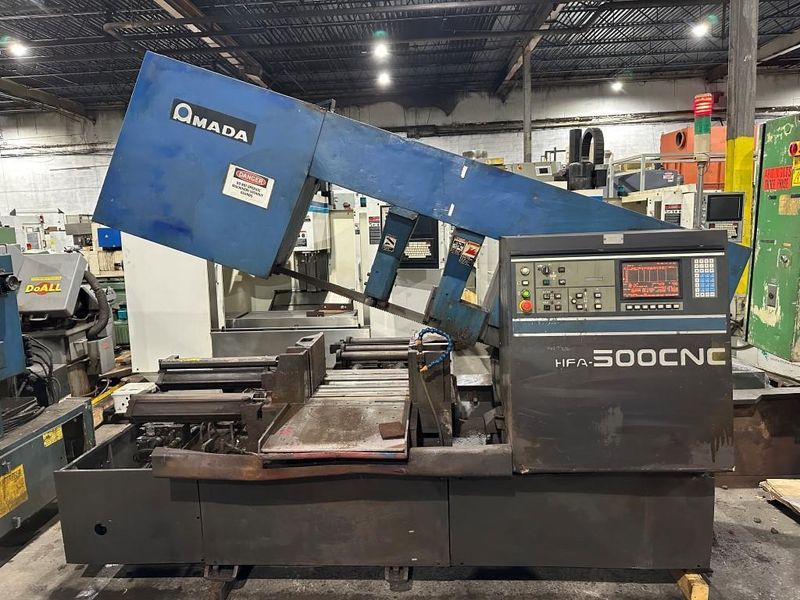 20” x 20” Amada Model HFA-500CNC Fully Automatic Hydraulic Horizontal Band Saw