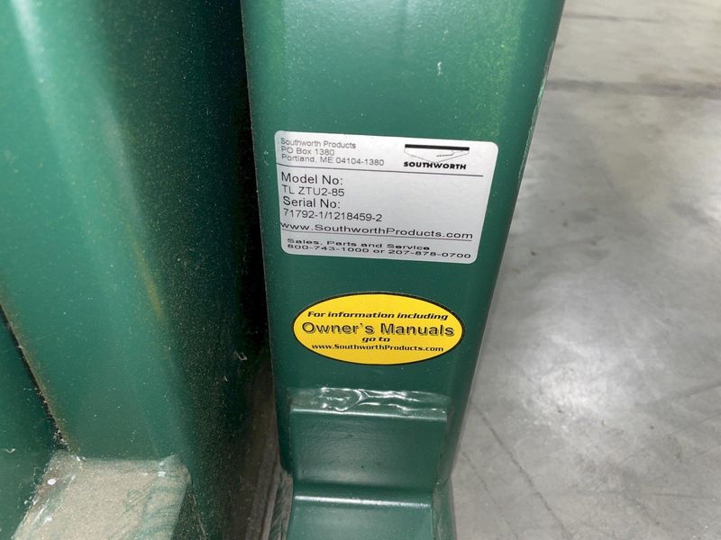 2000 LBS SOUTHWORTH MODEL # ZTU2-85 CONTAINER TILTER: STOCK #78553
