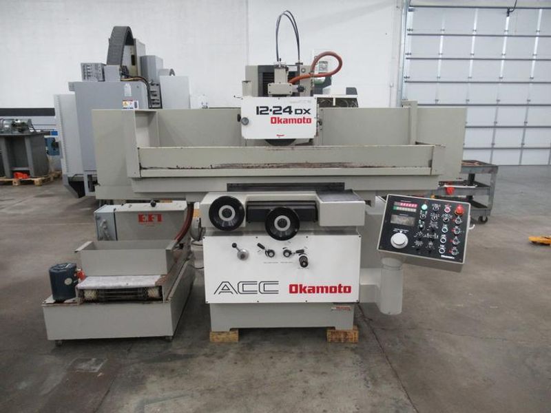 Okamoto ACC-12.24 DX Automatic Surface Grinder, 12"x 24", Incremental Downfeed, Over Wheel Dresser,  Coolant