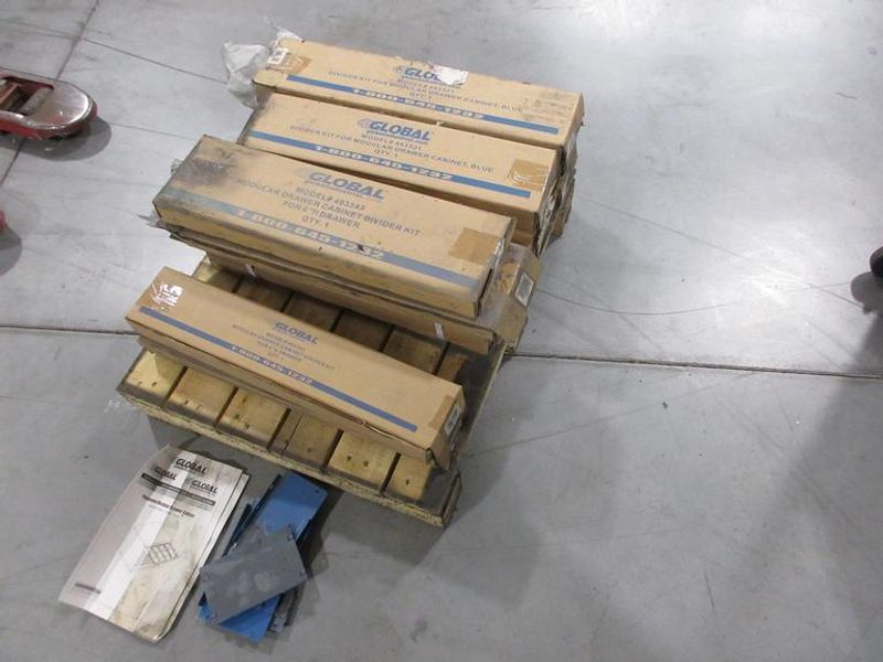 Global Industrial Divider Kits for Modular Drawer Cabinets, 4" and 6" Deep Drawers,  (12) Boxes of Parts- Auction Item