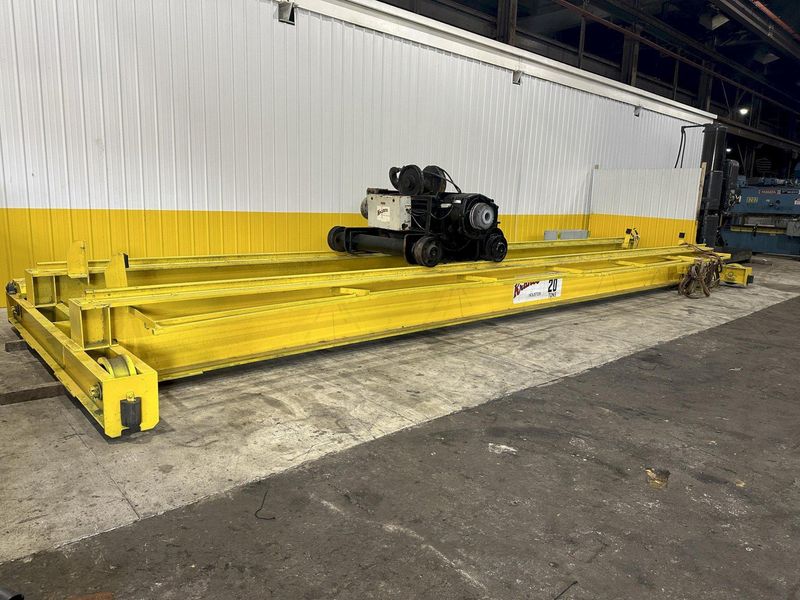20 TON X 38' KRANCO OVERHEAD DOUBLE GIRDER BRIDGE CRANE: STOCK #21900