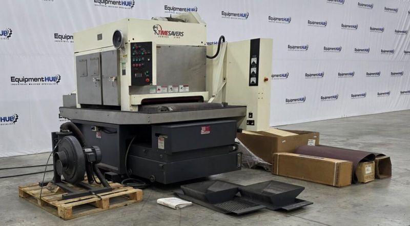 Timesavers 3131-13-044 3100 Series 37″ 3-Head Wet Deburring / Finishing Machine