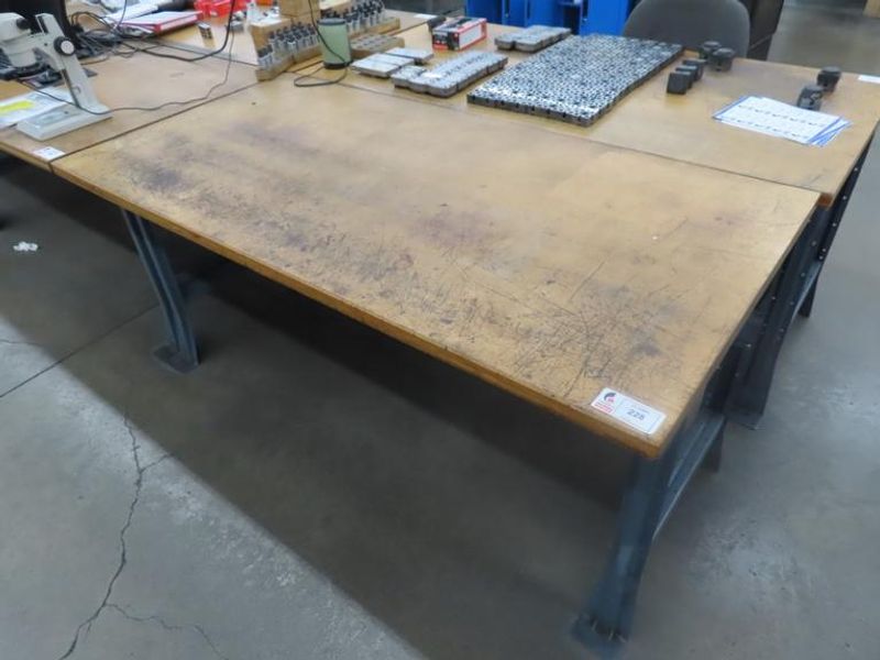Work Bench, Wood Top, Metal Legs- Auction Item