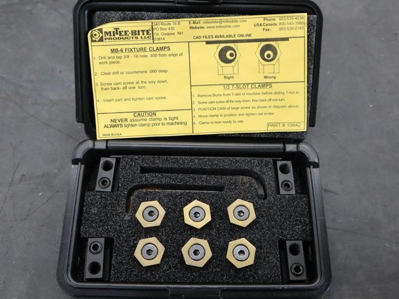 Mitee-Bite 1/2" Tee-Slot Clamp Set with Case- Auction Item