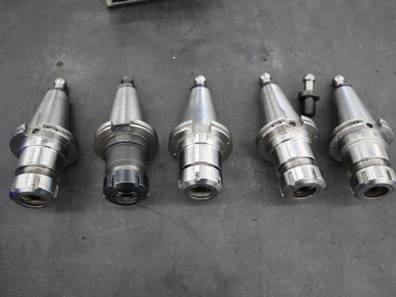 CT50 Taper Tool Holders: (5) ER40 Collet Holders, Haas Retention Knobs- Auction Item