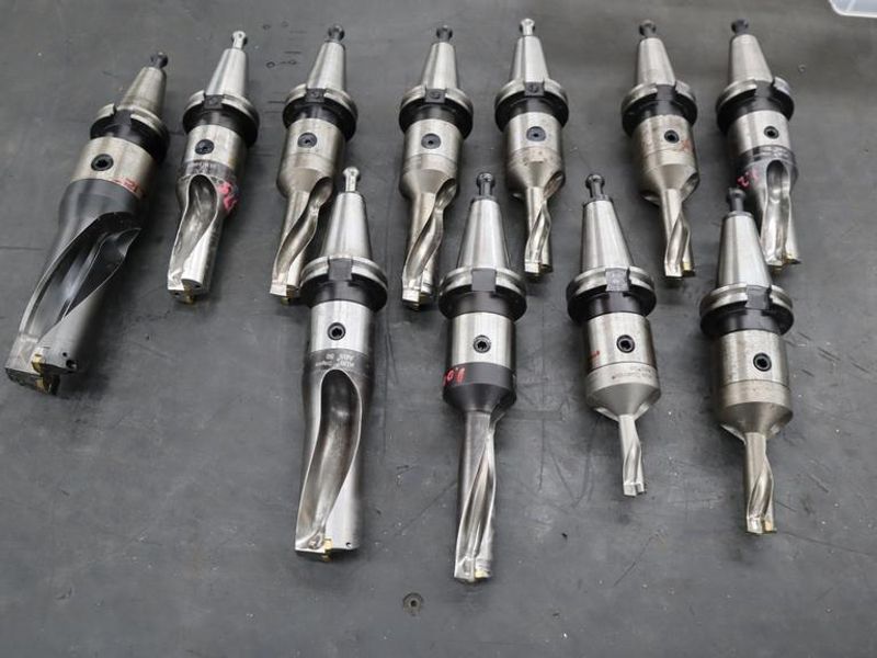 Komet Thru Spindle Coolant Insert Drills (9) ABS50 (1) ABS63 -All CT40 Taper Tool Holders- Auction Item