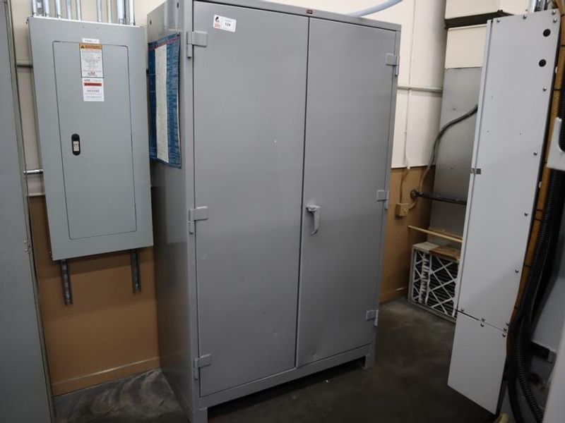 Lyon Heavy Duty steel Cabinet, 2 Doors, 4 Adjustable Shelves, Contents- Auction Item
