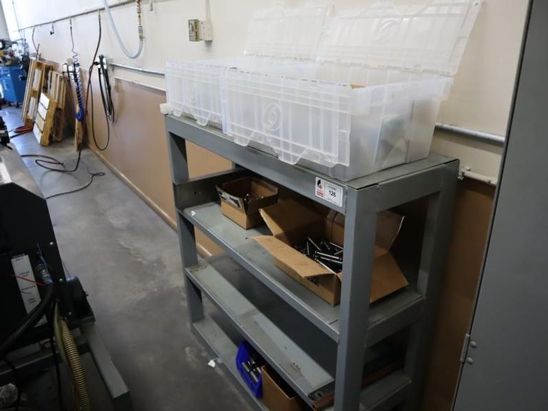 Heavy Duty Steel Shelving with Contents of Guide Pins Bushings and Metal Material- Auction Item