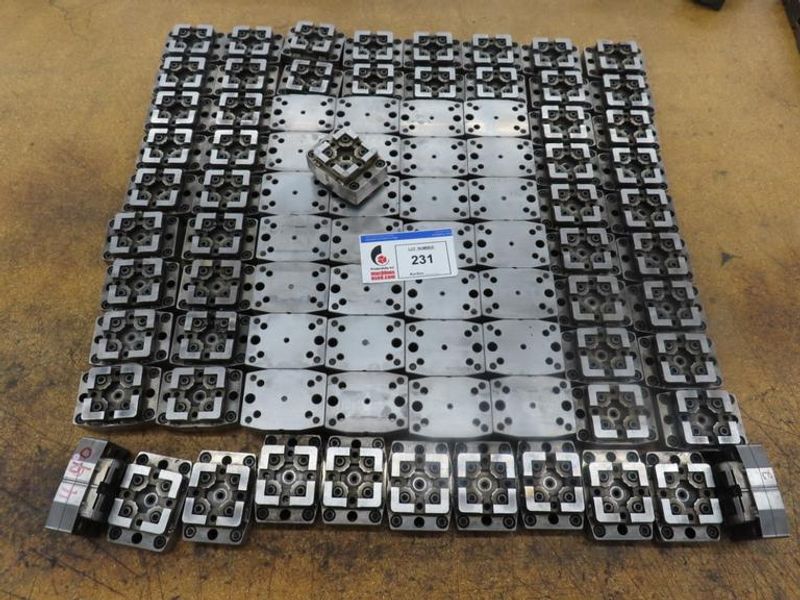 System 3R Macro Pallet / Electrode Holder, Large Assortment w Shop Made Top Plates- Auction Item