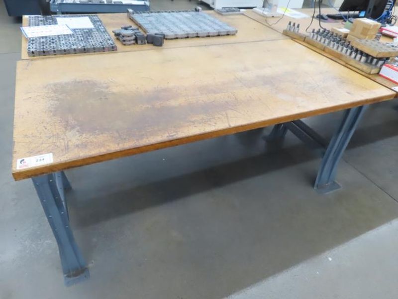 Work Bench, Wood Top, Metal Legs- Auction Item