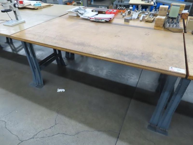 Work Bench, Wood Top, Metal Frame- Auction Item