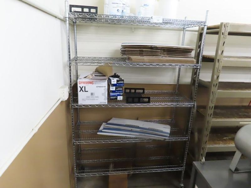 Metro Style Wire Cart w Contents Portable On Casters- Auction Item