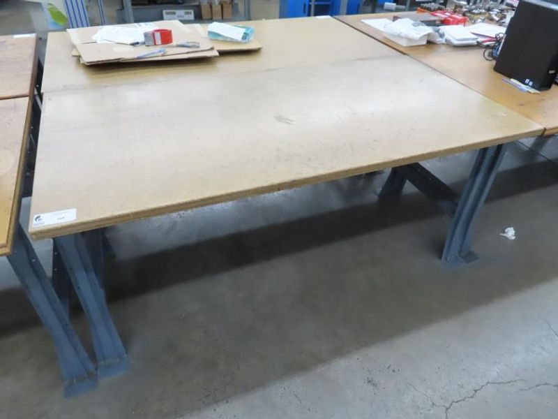 Work Bench, Wood Top, Metal Legs- Auction Item