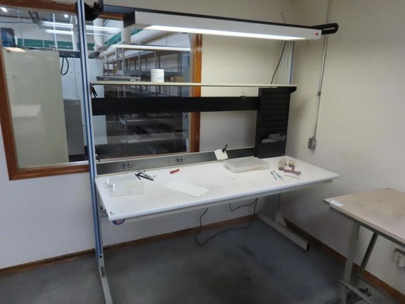 Adjustable Work Bench and Light w Power Strip- Auction Item