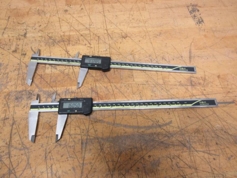 Mitutoyo (2pcs) ABSOLUTE Digimatic 12" Digital Caliper **Missing Thumb Rollers**- Auction Item